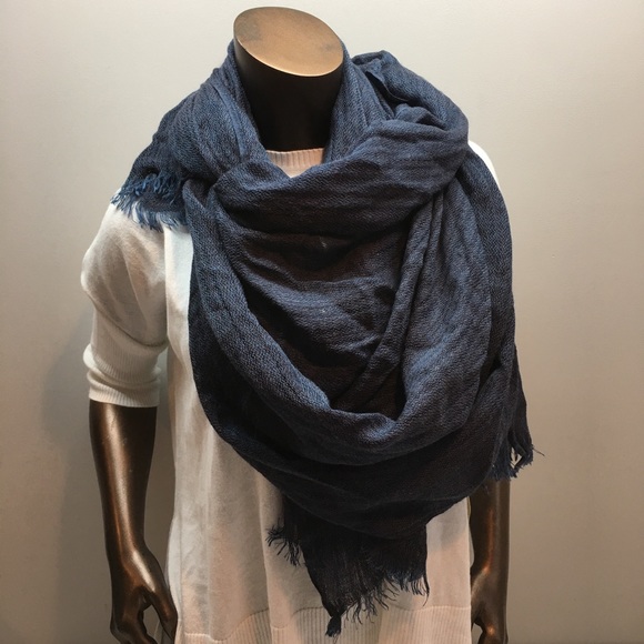 Navy Blue Wrap Scarf New - Picture 2 of 7